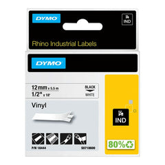 Laminated Tape for Labelling Machines Dymo 18444 White Black/White 12 mm