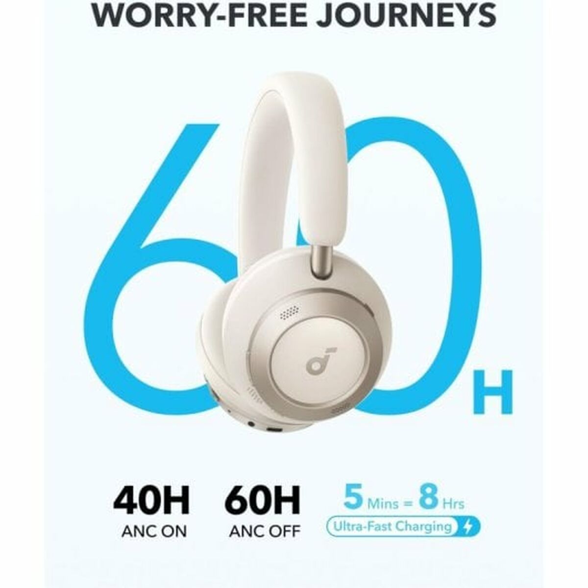 Headphones with Headband Soundcore Cream