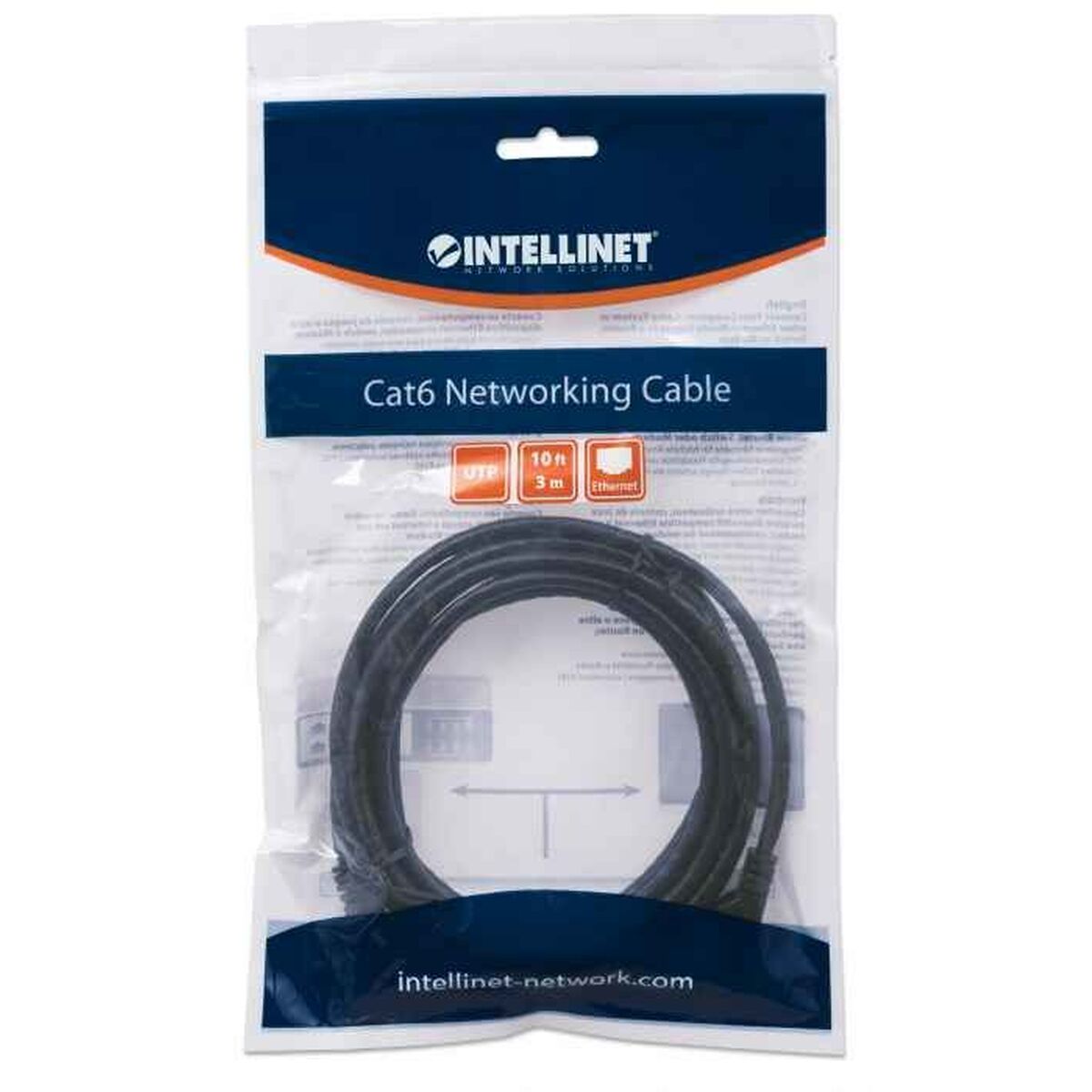 UTP Category 6 Rigid Network Cable Intellinet 342070 Black 3 m