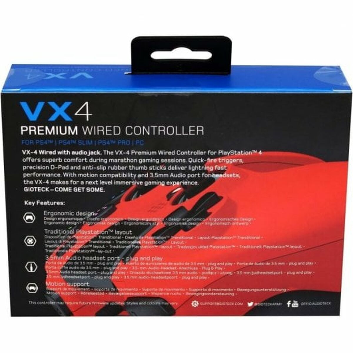 Gaming Control GIOTECK VX4PS4-43-MU Red Bluetooth PC