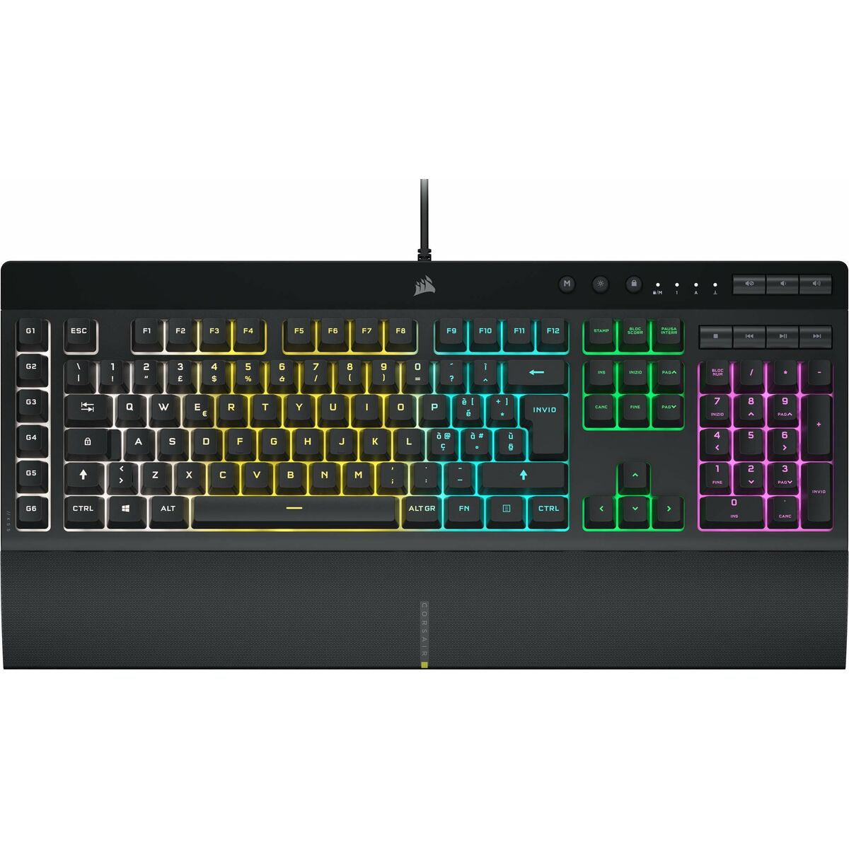 Keyboard Corsair K55 RGB PRO Spanish Qwerty Black