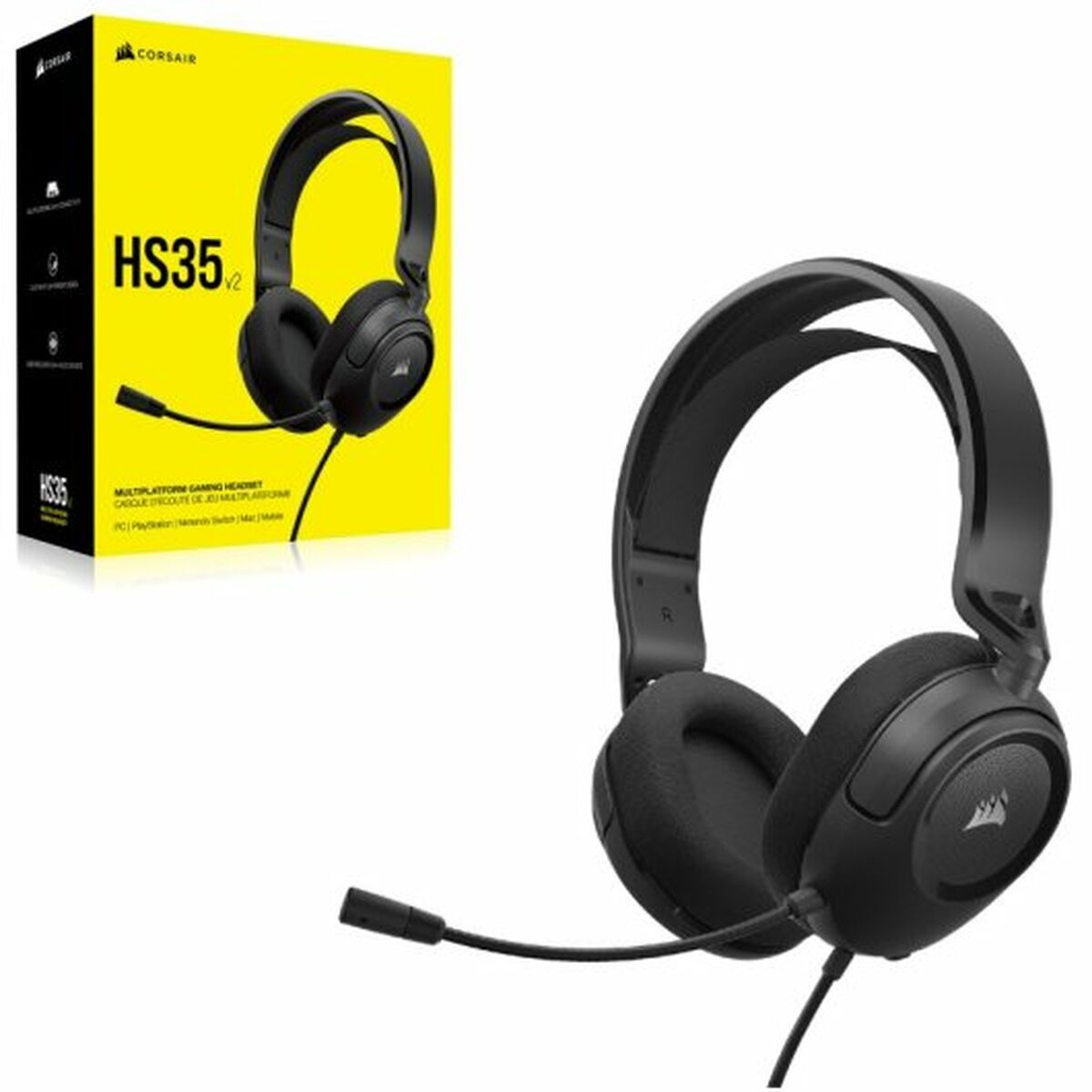 Headphones with Microphone Corsair HS35 v2 Black