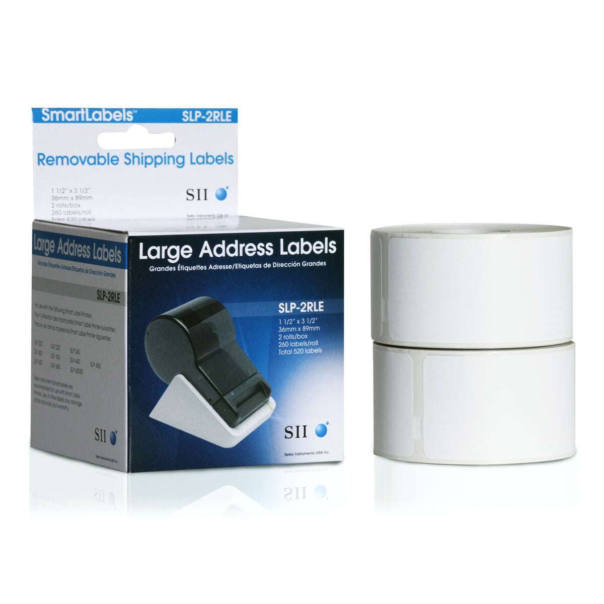 Printer Labels Seiko SLP-2RLE White 36 x 89 mm (2 Units) (520 Labels)