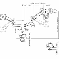 Screen Table Support V7 DMPRO2DTA-3N Black