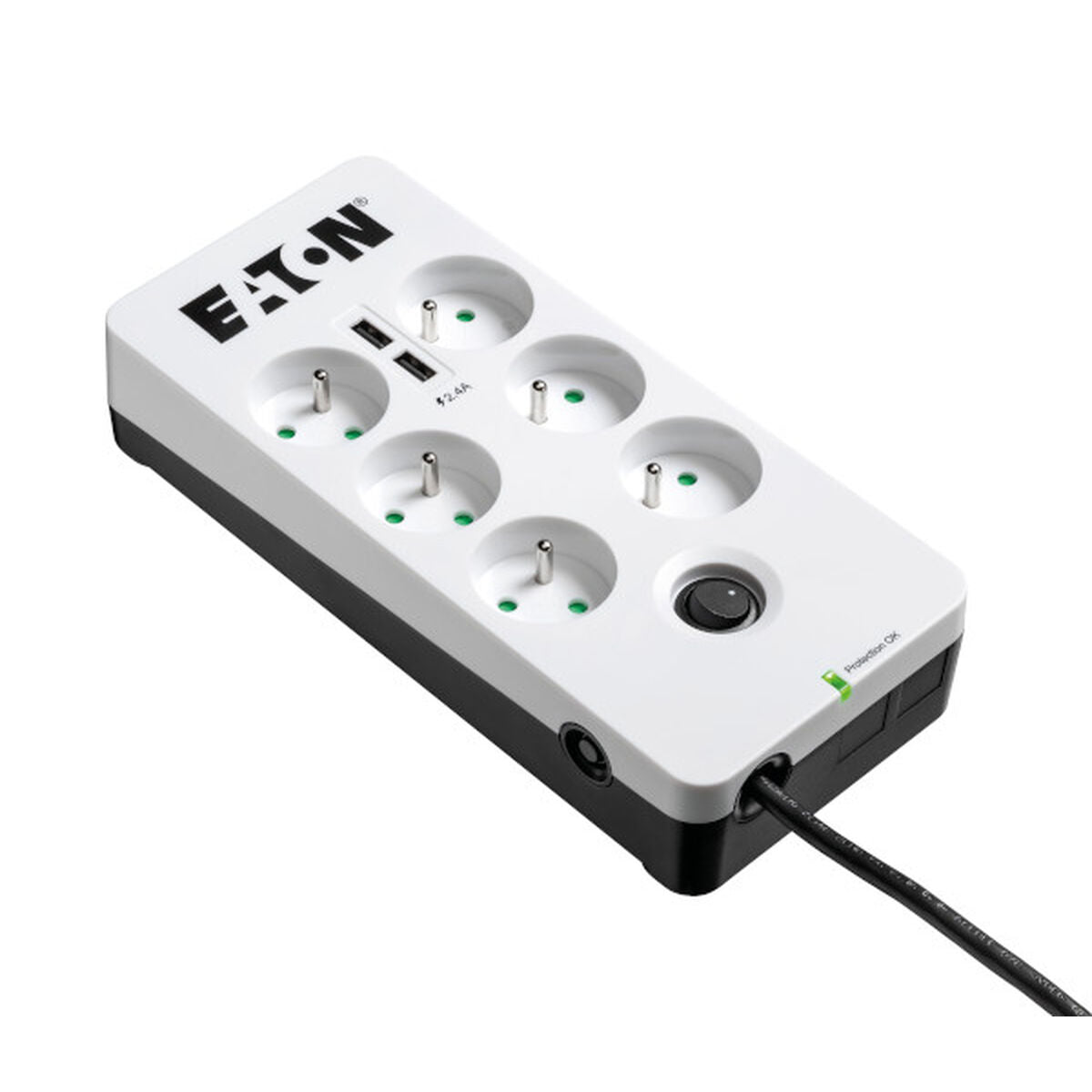 Power Socket - 6 Sockets with Switch Eaton PB6UF White (1,5 m)