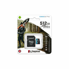 Micro SD Memory Card with Adaptor Kingston Canvas Go! Plus 512 GB UHS-I Class 10