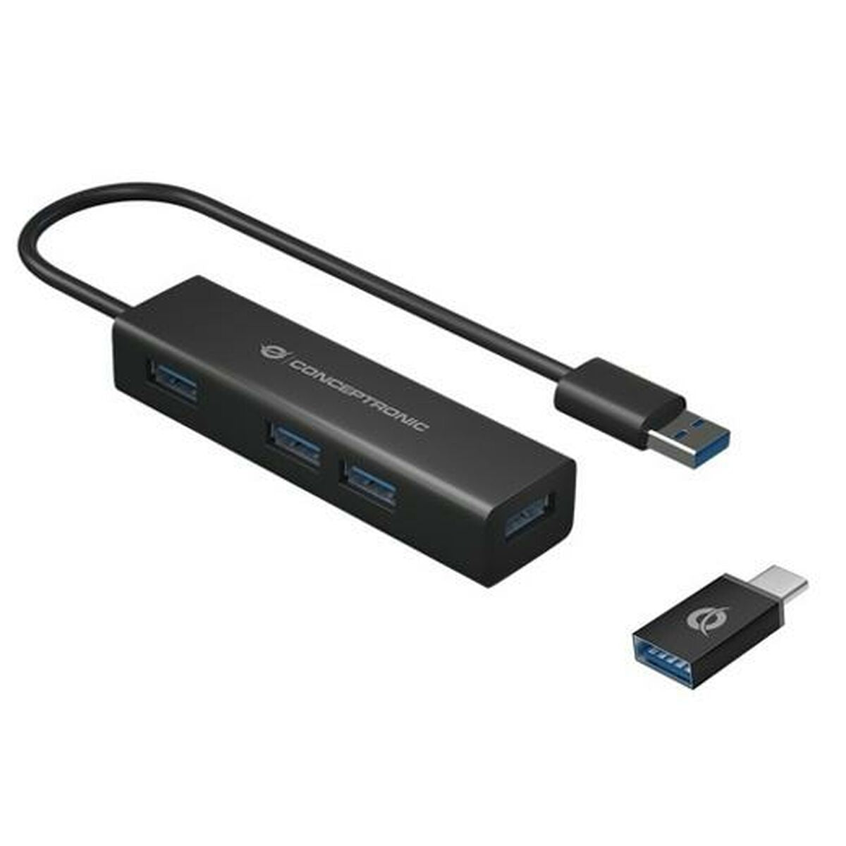 USB Hub Conceptronic HUBBIES06B Black (1 Unit)