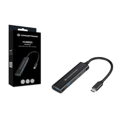 USB Hub Conceptronic HUBBIES12B Black (1 Unit)