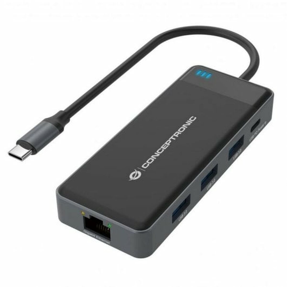 USB Hub Conceptronic DONN14G Black Grey 100 W