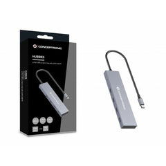 USB Hub Conceptronic HUBBIES14G Grey