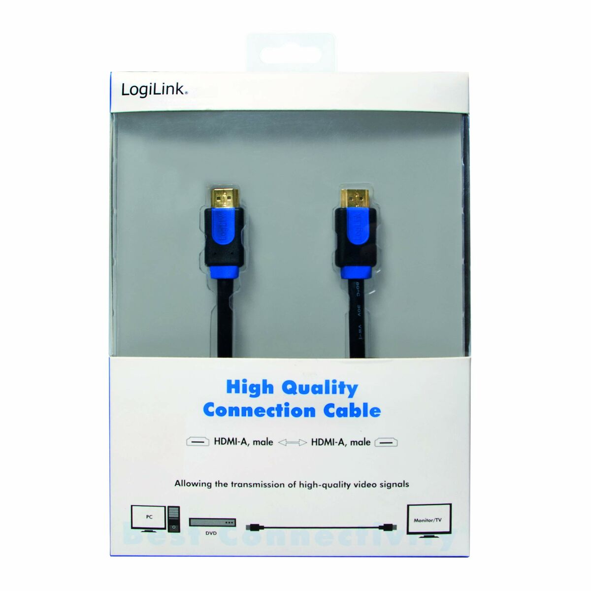 HDMI Cable LogiLink Blue Black Blue/Black 15 m