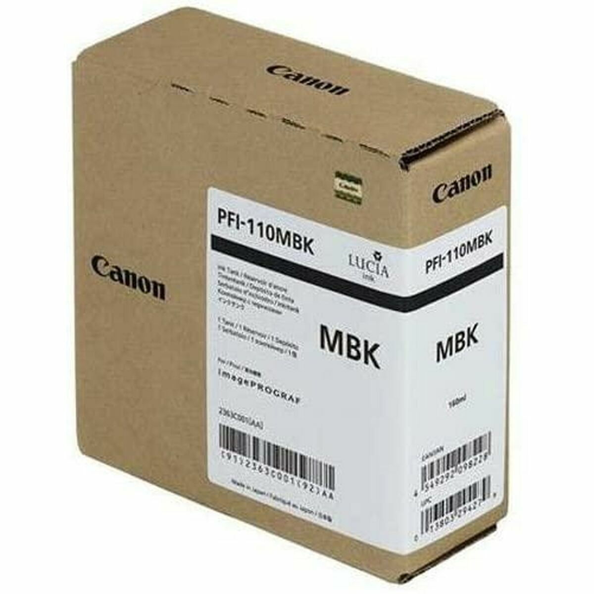 Original Ink Cartridge Canon PFI-110MBK Black Matte back