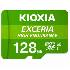 Micro SD Memory Card with Adaptor Kioxia Exceria High Endurance Class 10 UHS-I U3 Green