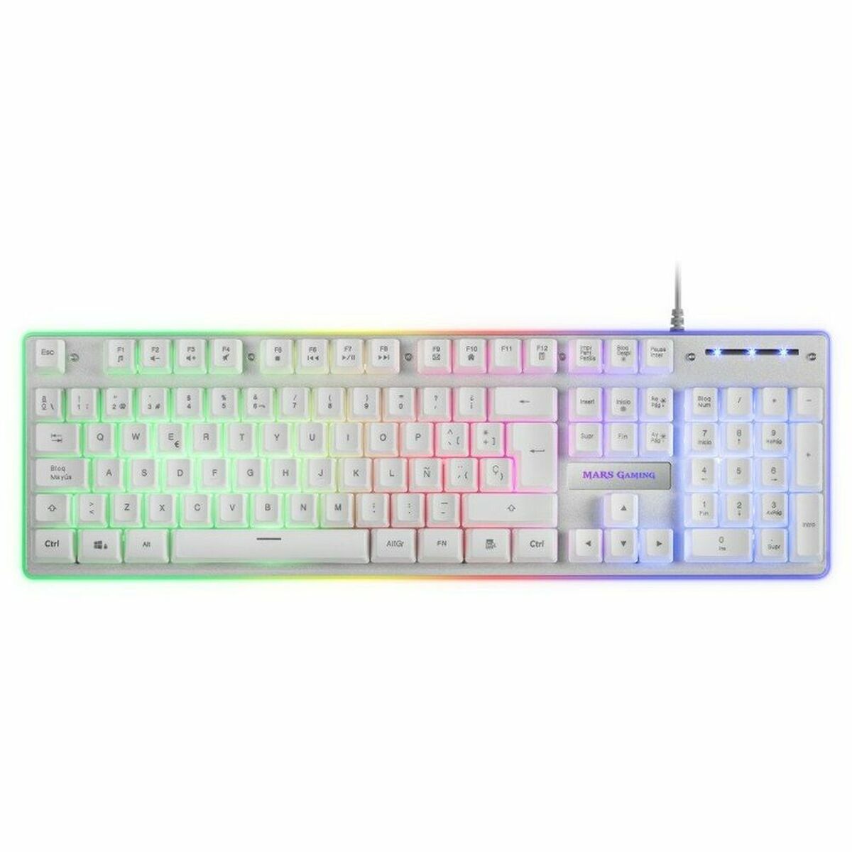 Keyboard with Gaming Mouse Mars Gaming MCPXWES White Spanish Qwerty QWERTY LED RGB