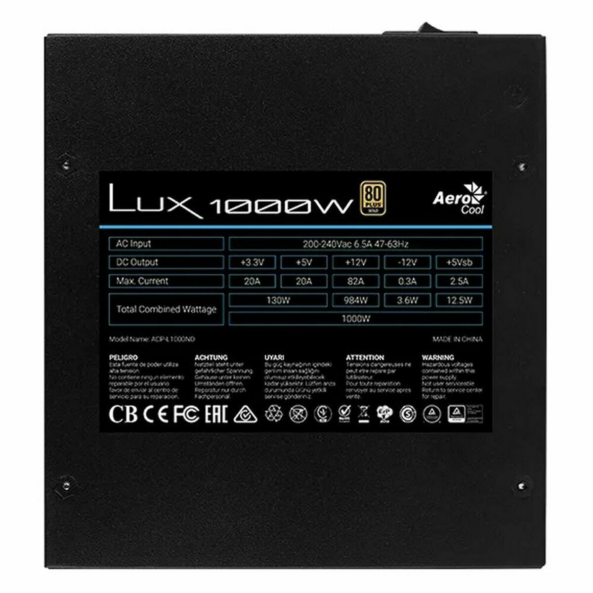 Power supply Aerocool LUX1000 ATX 1000 W 80 Plus Gold