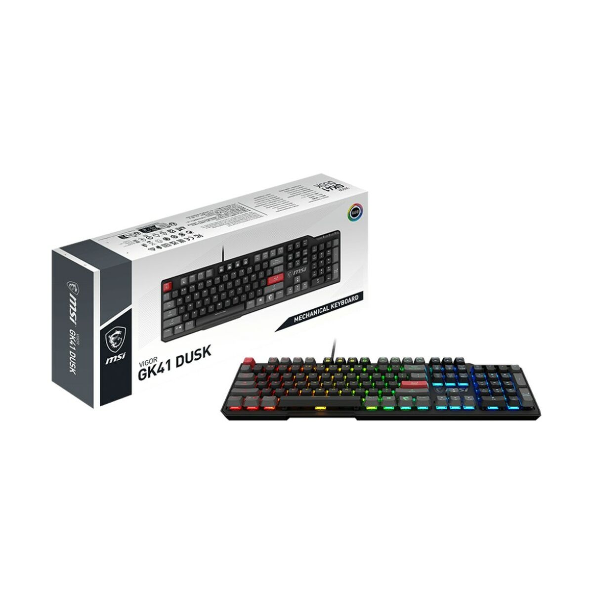 Keyboard MSI VIGOR GK41 DUSK LR US Black Multicolour QWERTY