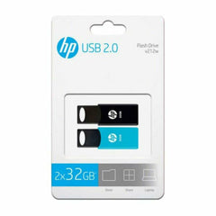 USB stick PNY HPFD212-32-TWIN USB 2.0 Black Black/Blue 32 GB (2 Units) (2 uds)