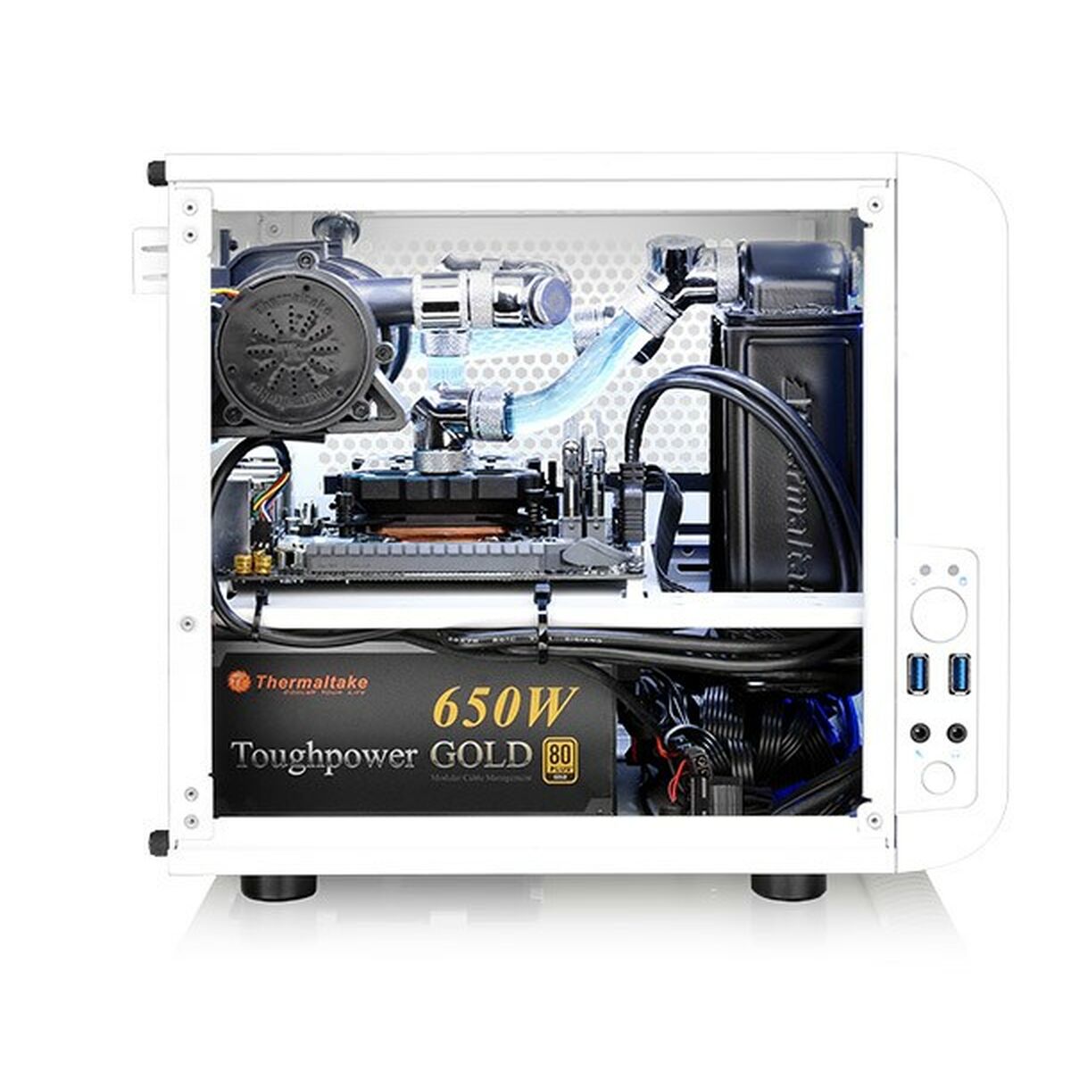 Mini ITX Midtower Case THERMALTAKE Core V1 Snow Edition White