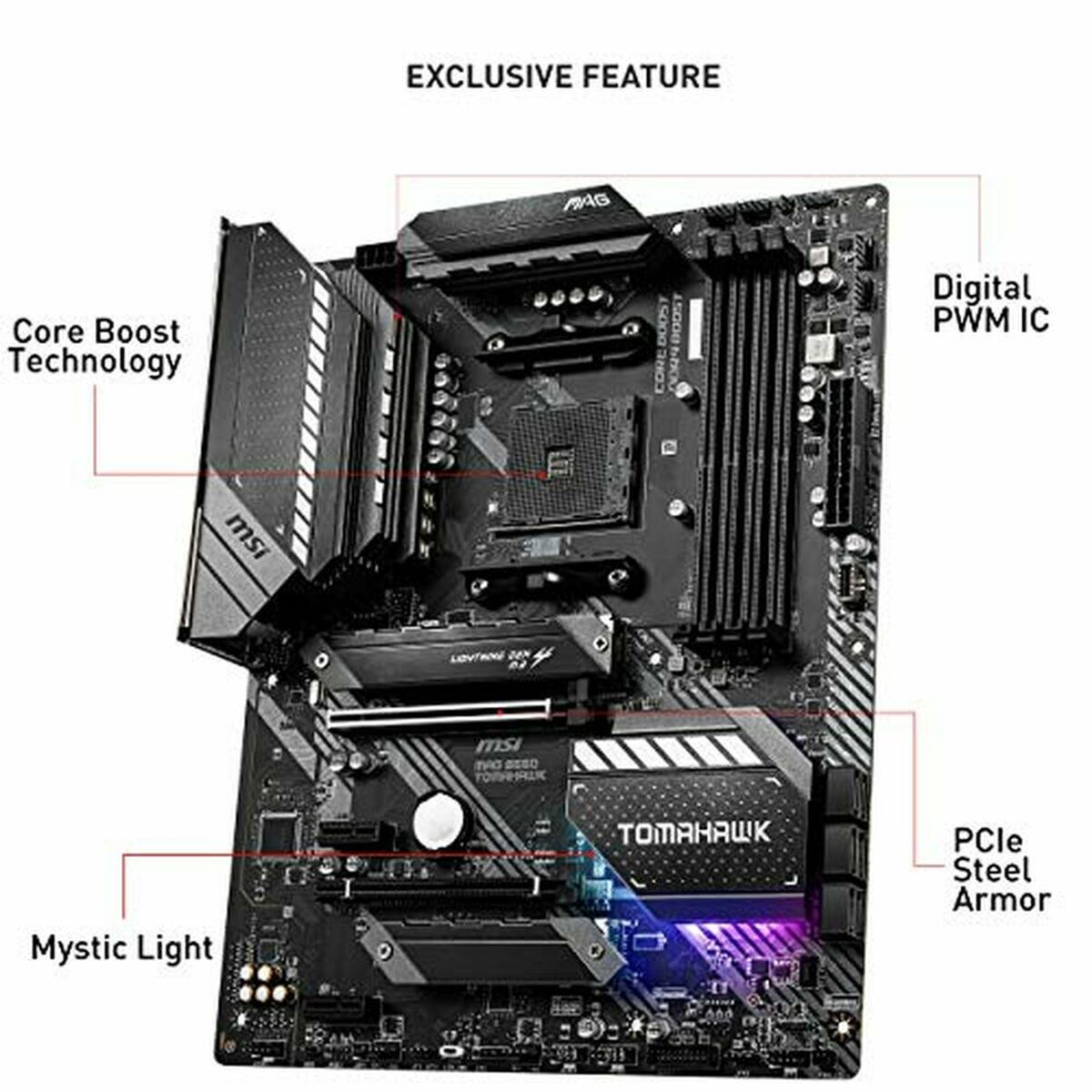 Motherboard MSI 7C91-001R ATX DDR4 AM4 AMD B550 AMD AMD AM4