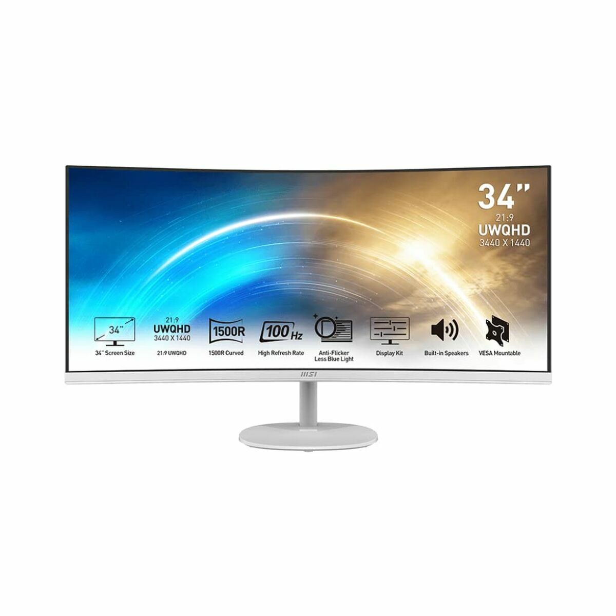 Monitor MSI PRO MP341CQW White 34" 100 Hz