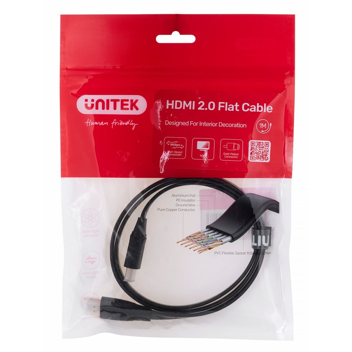 HDMI Cable Unitek C11063BK-1M Black 1 m