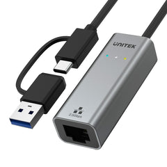 USB-C to Ethernet Adapter Unitek U1313C Grey 30 cm