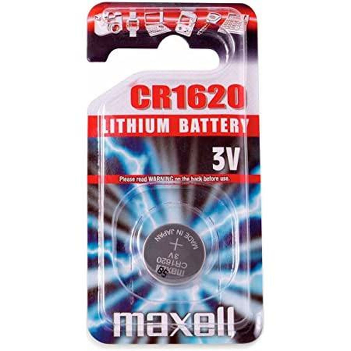 Button battery Maxell 3V CR1620 (10 Units)