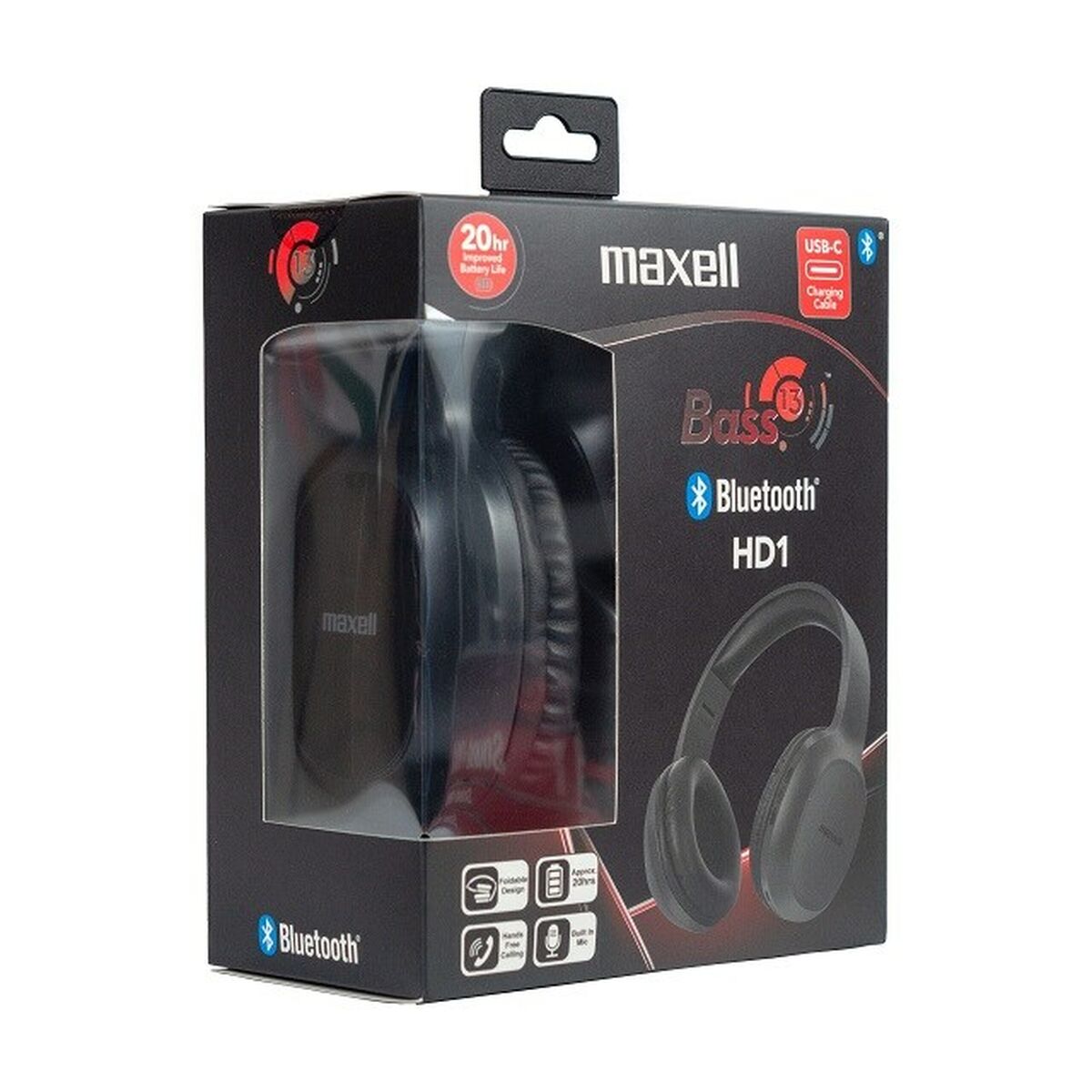 Bluetooth Headphones Maxell MAXELL HD1 BASS Black