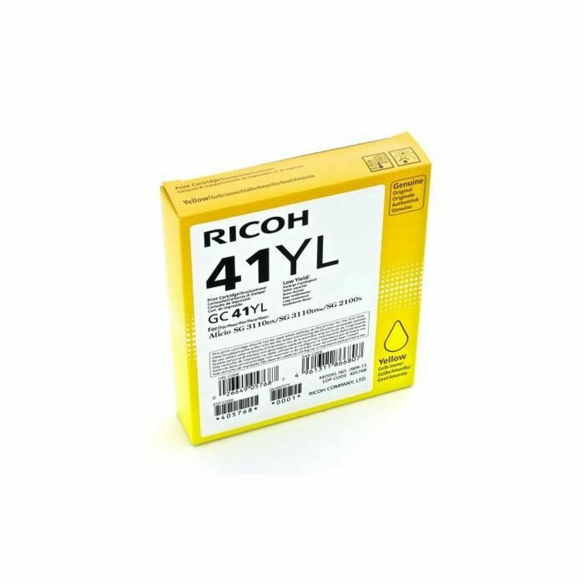 Original Ink Cartridge Ricoh 405768 Yellow