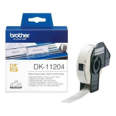 Multipurpose Printer Labels Brother DK11204 White Paper