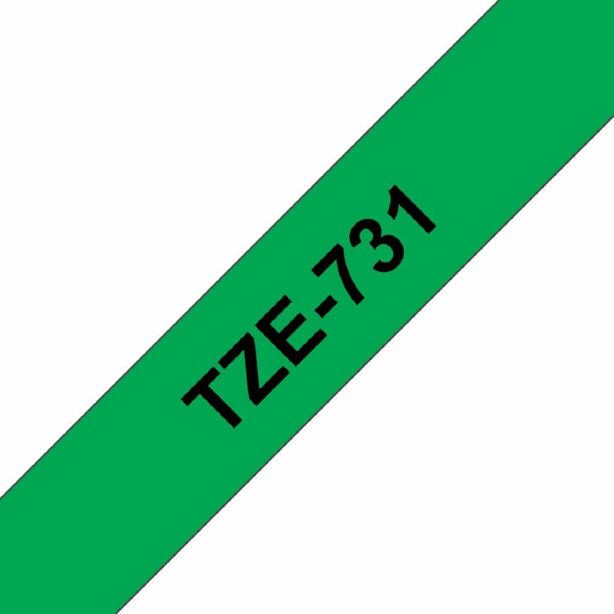 Laminated Tape for Labelling Machines Brother TZE-731 Black/Green 12 mm