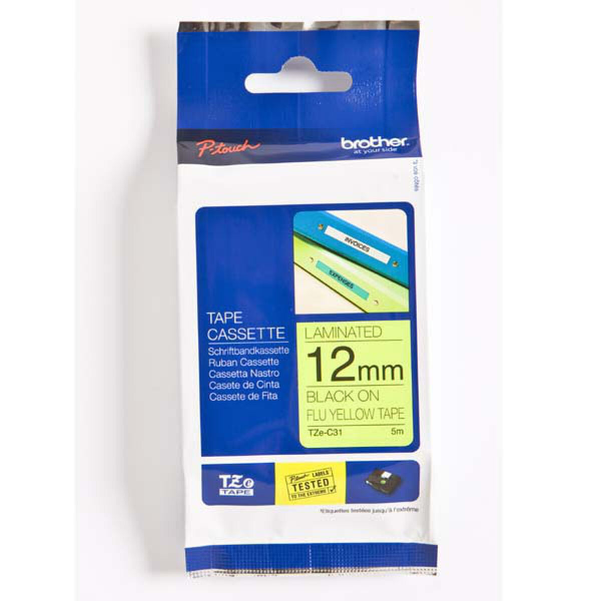 Original Ink Cartridge Brother TZe-C31 Black 12 mm