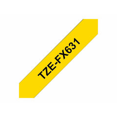 Laminated Tape for Labelling Machines Brother TZEFX631 Yellow 12 mm