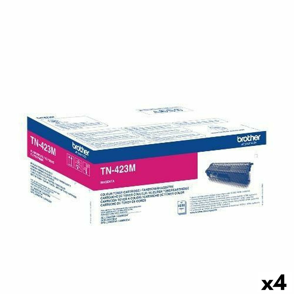 Original Toner Brother HLL8260CDW,HLL8360CDW/HLL9310CDW TN423M Magenta (4 Units)