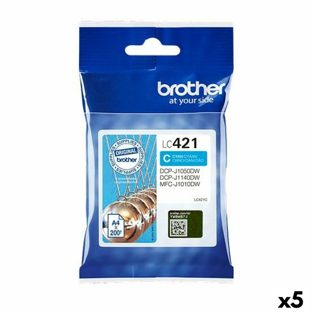 Original Ink Cartridge Brother LC421 Cyan (5 Units)