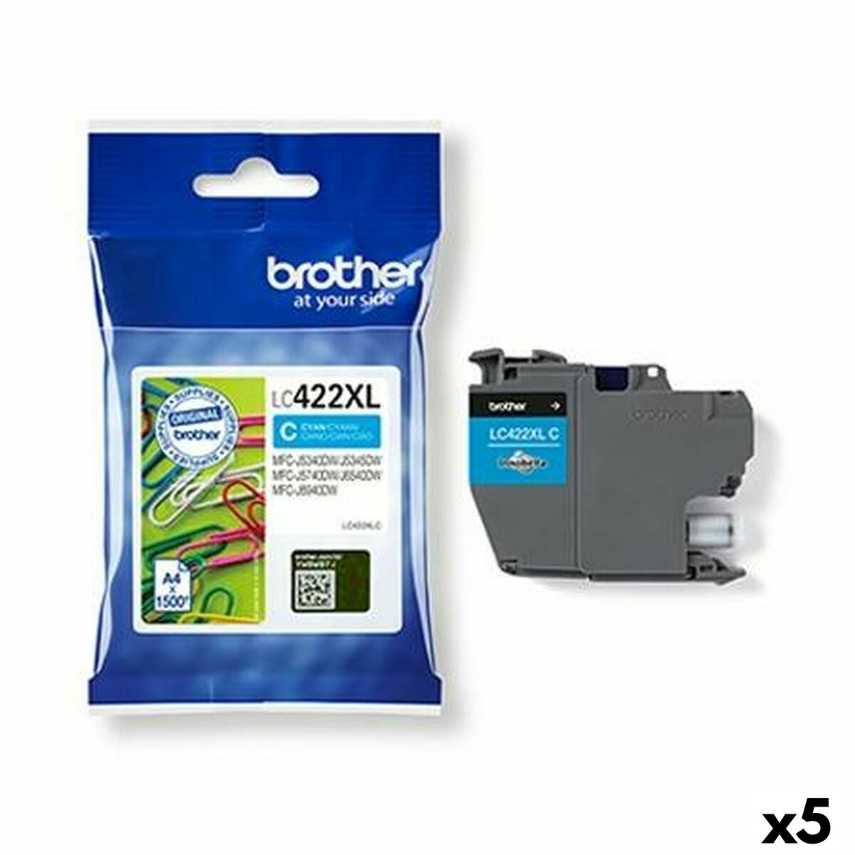 Original Ink Cartridge Brother MFCJ5340DW, MFCJ5740DW, MFCJ6540DW, MFCJ6940DW Cyan (5 Units)