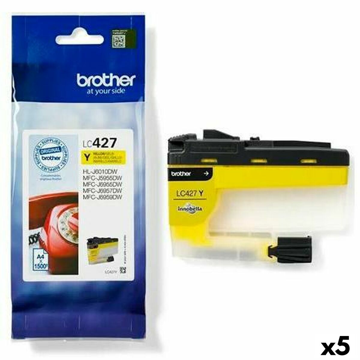 Original Ink Cartridge Brother MFCJ5955DW, MFCJ6955DW Yellow (5 Units)