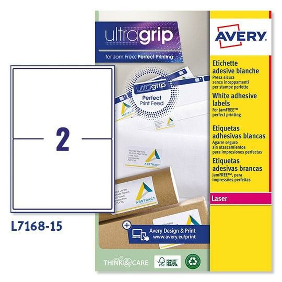 Adhesives/Labels Avery L7168 199,6 x 143,5 mm White 15 Sheets