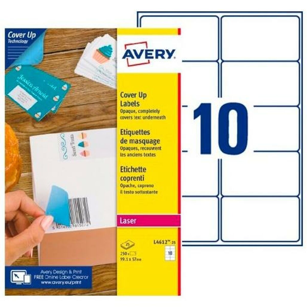 Adhesives/Labels Avery 99,1 x 57 mm White 25 Sheets