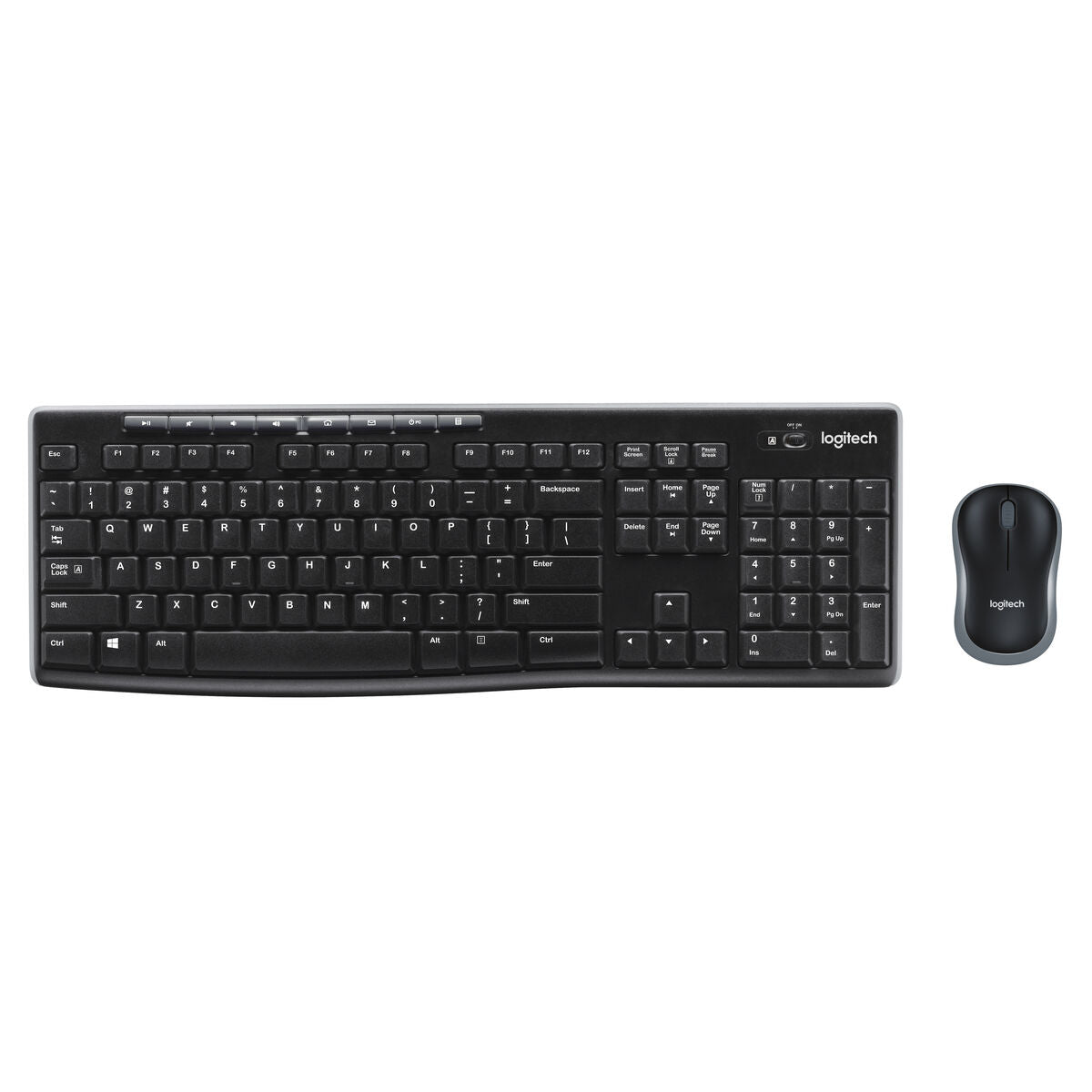 Keyboard and Wireless Mouse Logitech MK270 Black French AZERTY