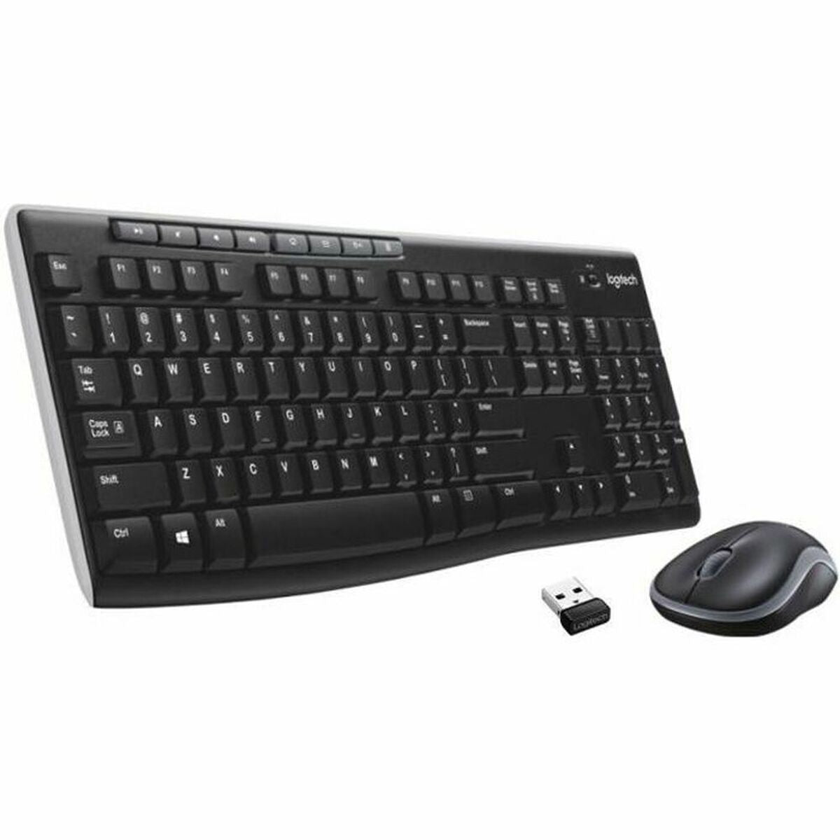 Keyboard and Wireless Mouse Logitech MK270 Black French AZERTY