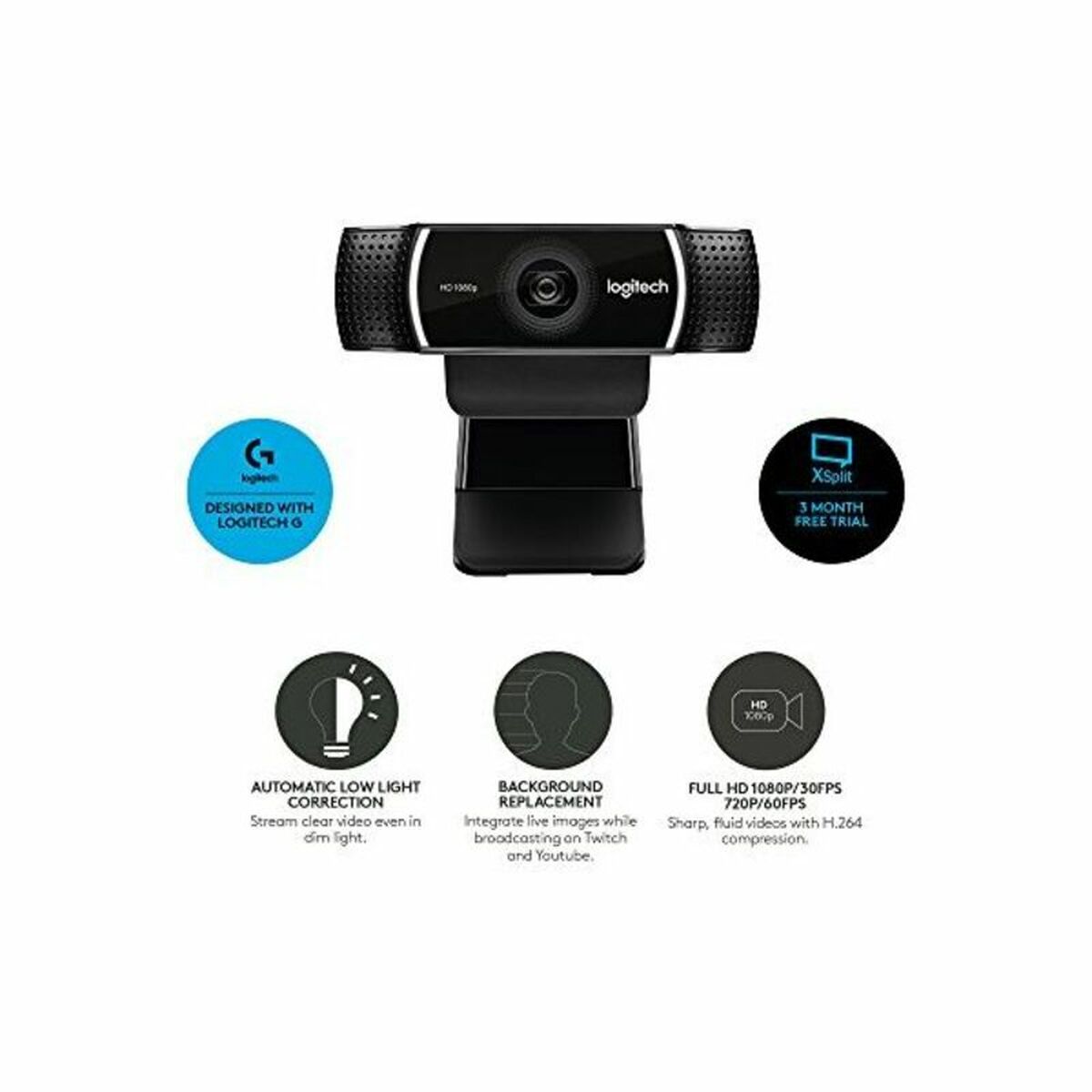 Webcam Logitech C922 HD 1080p Streaming