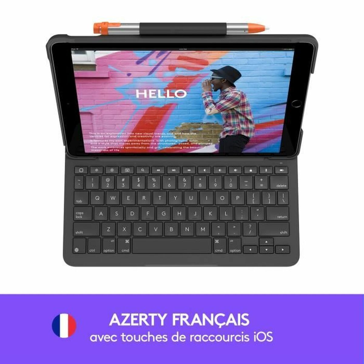 Tablet cover Logitech Slim Folio Graphite AZERTY