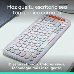 Keyboard Logitech Pop Icon White Spanish Qwerty QWERTY