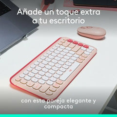 Keyboard Logitech 920-013120 Pink Spanish Qwerty QWERTY