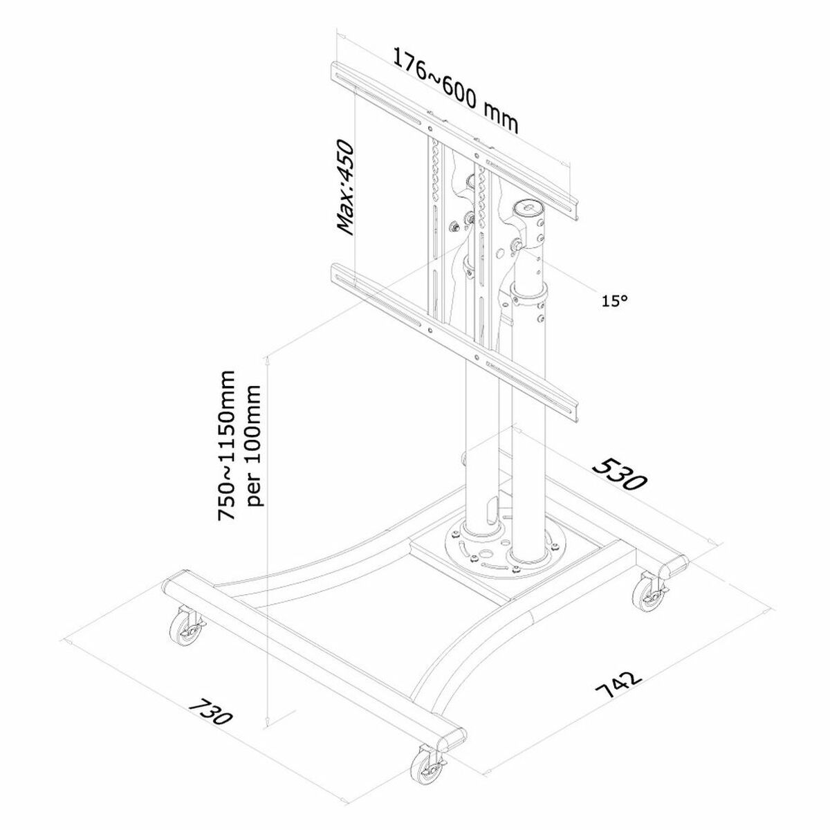 TV Mount Neomounts PLASMA-M1200 27" 70" 42" 50 kg