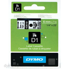 Laminated Tape for Labelling Machines Dymo 43610 Black Transparent 6 mm x 7 m