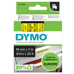 Laminated Tape for Labelling Machines Dymo D1-19 45808 LabelManager™ Black Yellow (5 Units)