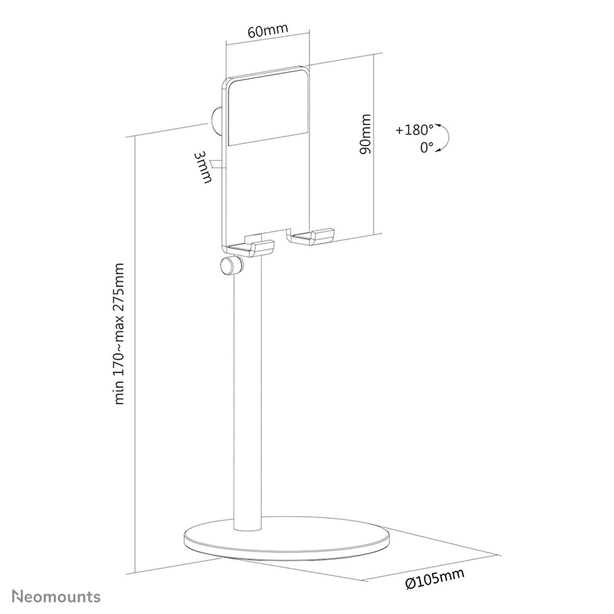 Holder Neomounts DS10-200SL1          Silver