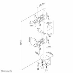 TV Mount Neomounts FPMA-D700DV 10-27" 27" 10" 6 Kg